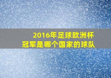 2016年足球欧洲杯冠军是哪个国家的球队