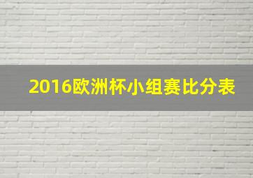 2016欧洲杯小组赛比分表