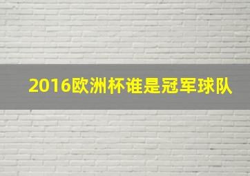 2016欧洲杯谁是冠军球队