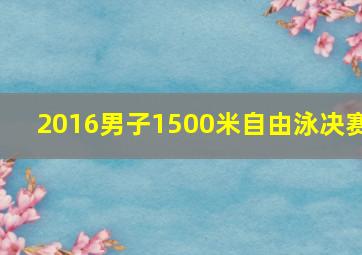 2016男子1500米自由泳决赛