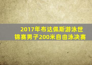 2017年布达佩斯游泳世锦赛男子200米自由泳决赛