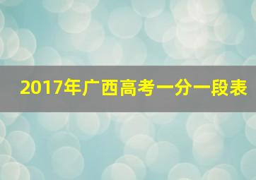 2017年广西高考一分一段表