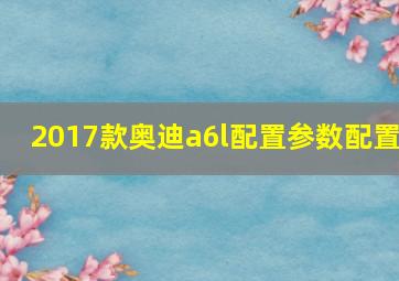 2017款奥迪a6l配置参数配置