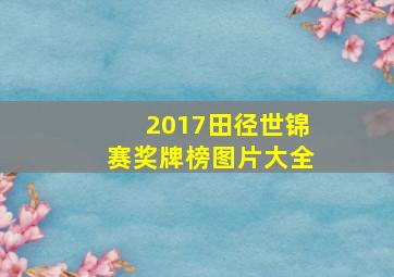 2017田径世锦赛奖牌榜图片大全