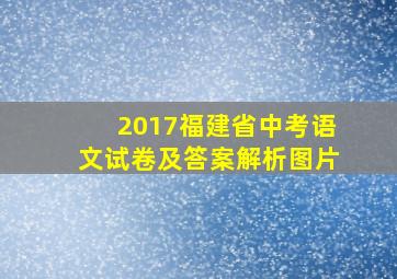 2017福建省中考语文试卷及答案解析图片