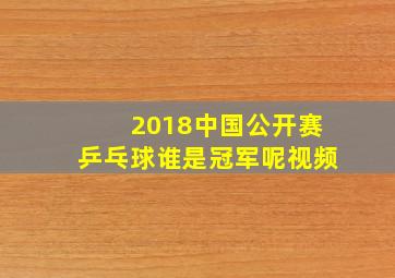 2018中国公开赛乒乓球谁是冠军呢视频