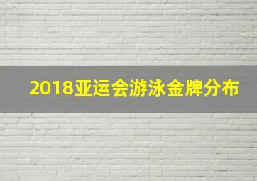 2018亚运会游泳金牌分布