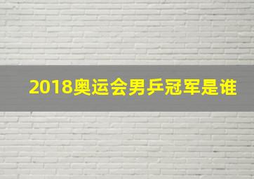 2018奥运会男乒冠军是谁