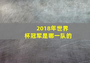 2018年世界杯冠军是哪一队的