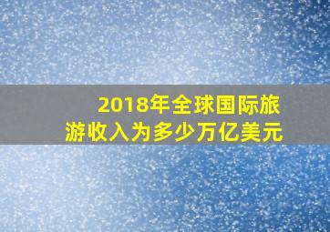 2018年全球国际旅游收入为多少万亿美元