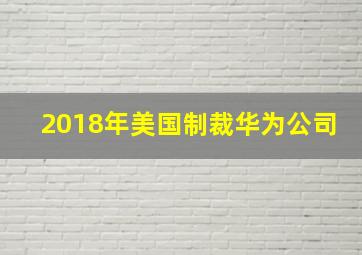 2018年美国制裁华为公司