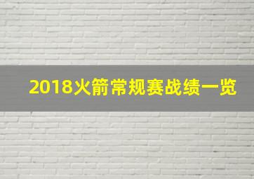 2018火箭常规赛战绩一览