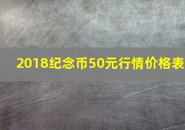 2018纪念币50元行情价格表