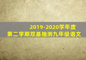 2019-2020学年度第二学期双基抽测九年级语文