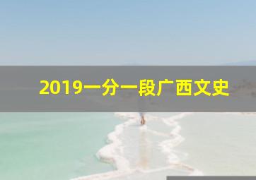 2019一分一段广西文史