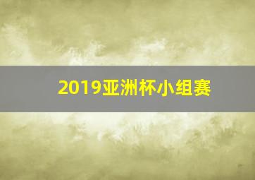 2019亚洲杯小组赛