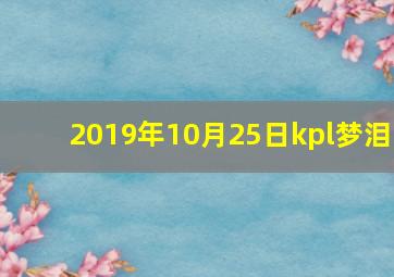 2019年10月25日kpl梦泪