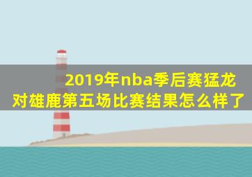 2019年nba季后赛猛龙对雄鹿第五场比赛结果怎么样了