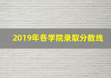 2019年各学院录取分数线