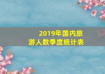 2019年国内旅游人数季度统计表