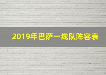 2019年巴萨一线队阵容表