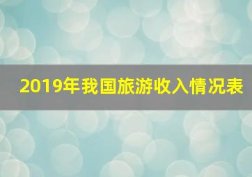 2019年我国旅游收入情况表