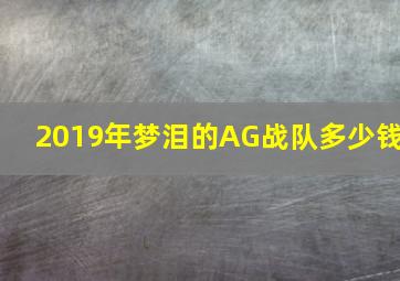 2019年梦泪的AG战队多少钱