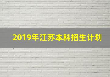 2019年江苏本科招生计划