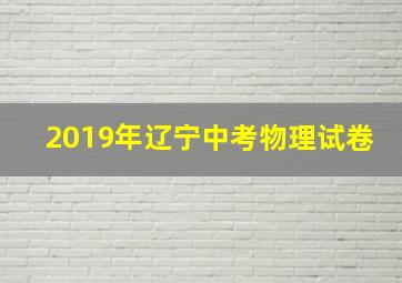 2019年辽宁中考物理试卷