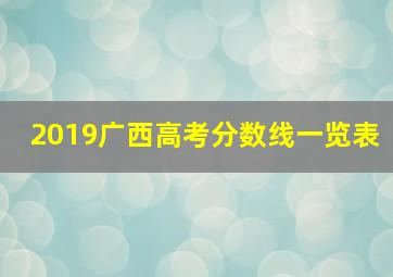 2019广西高考分数线一览表