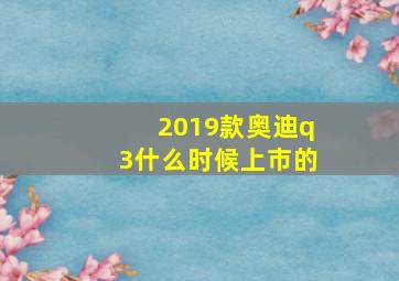 2019款奥迪q3什么时候上市的