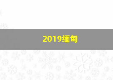 2019缅甸