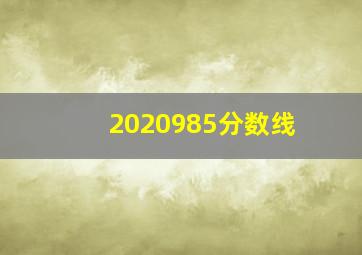 2020985分数线