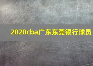 2020cba广东东莞银行球员