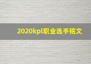 2020kpl职业选手铭文