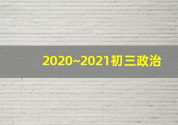 2020~2021初三政治