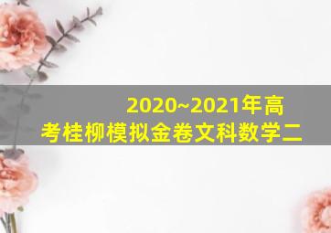 2020~2021年高考桂柳模拟金卷文科数学二