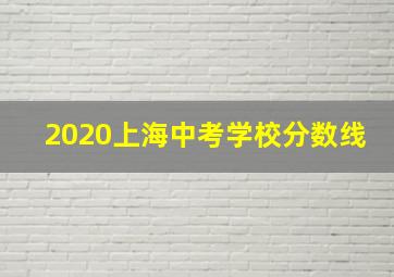 2020上海中考学校分数线