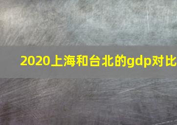 2020上海和台北的gdp对比