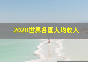 2020世界各国人均收入