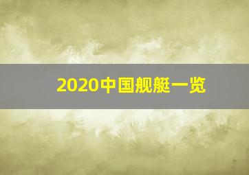 2020中国舰艇一览