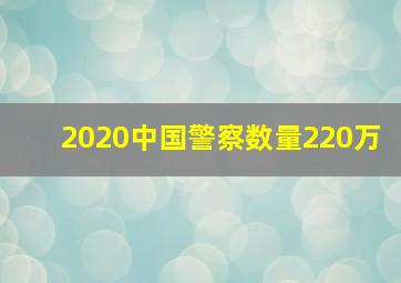 2020中国警察数量220万