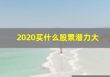 2020买什么股票潜力大