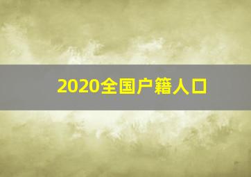 2020全国户籍人口