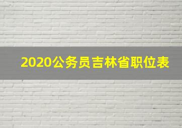 2020公务员吉林省职位表