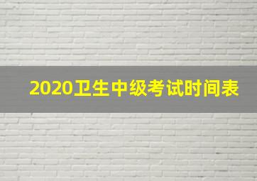 2020卫生中级考试时间表