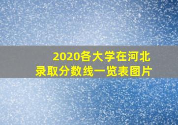 2020各大学在河北录取分数线一览表图片