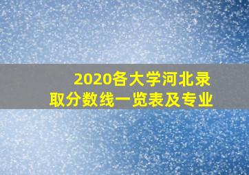 2020各大学河北录取分数线一览表及专业