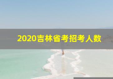 2020吉林省考招考人数