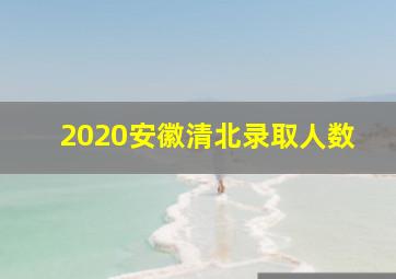 2020安徽清北录取人数